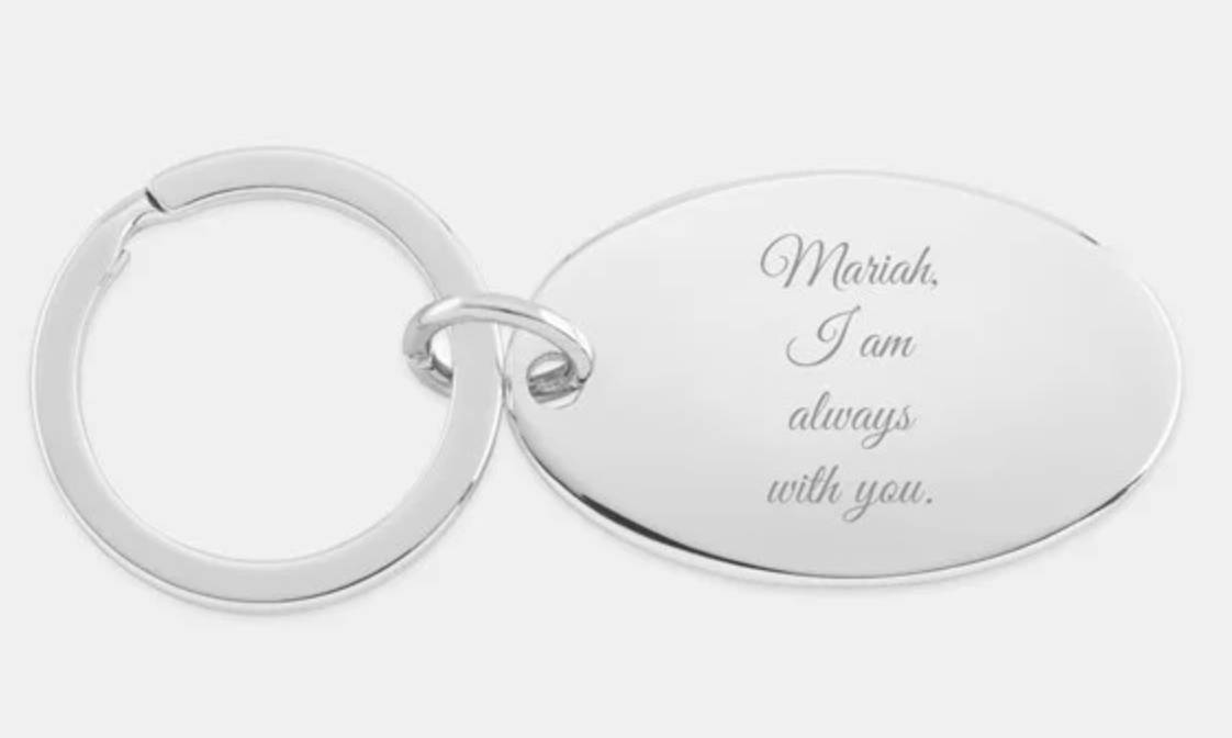 Engraved Silver Keychain