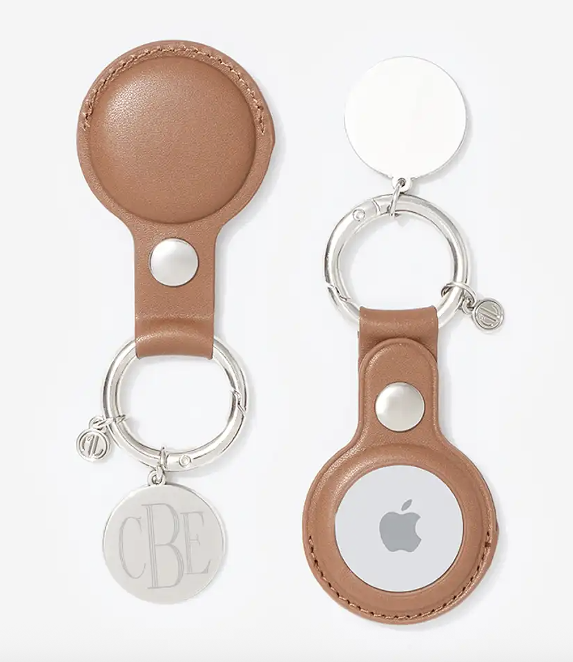 Personalized Leather Airtag Keychain