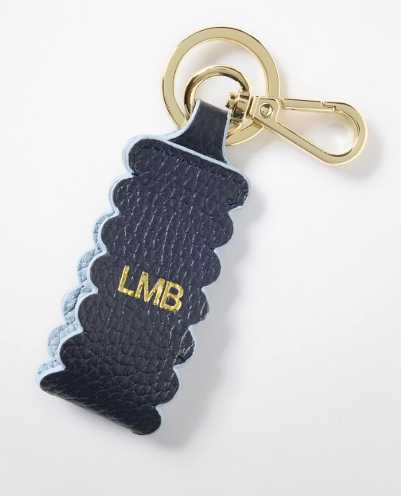 Scalloped Leather Keychain