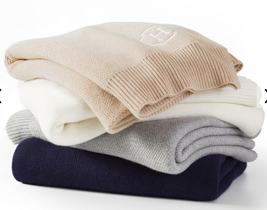 Monogrammed Cotton Throw