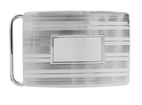Monogrammed silver belt buckle