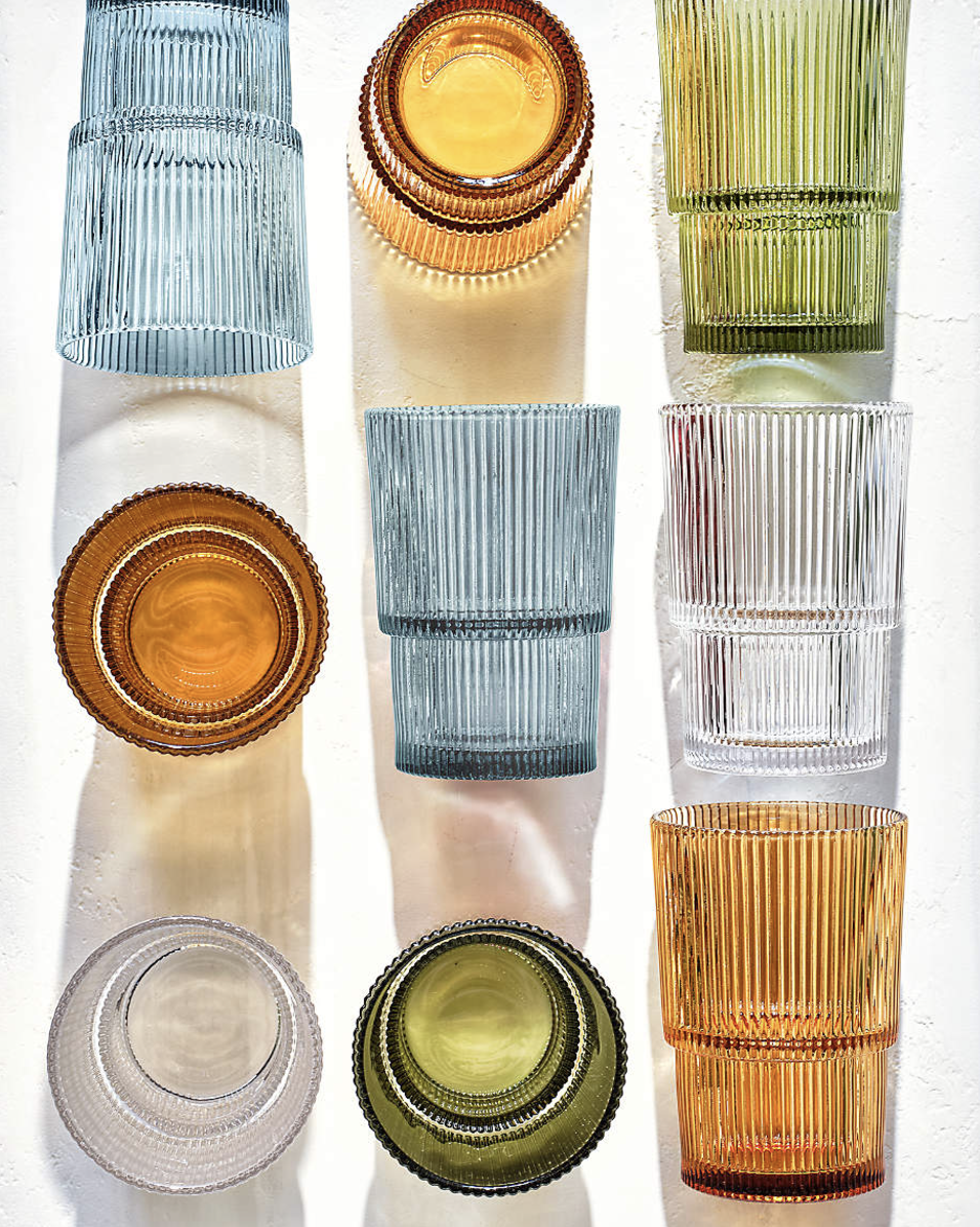 CB Stackable Ribbed Glasses