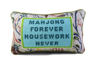 Mahjong Needlepoint Pillow