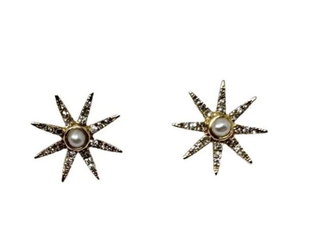 Jen Collection gold starburst earrings