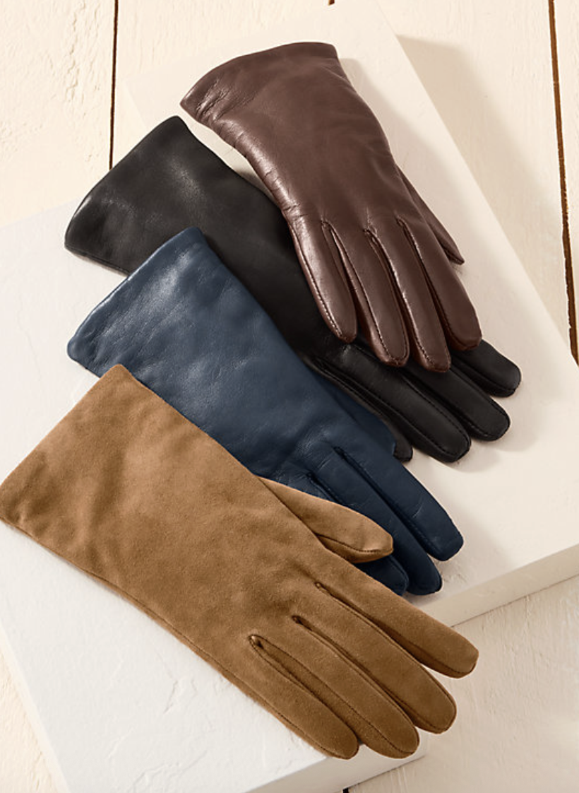 Women's Cashmere Lined Leather Gloves