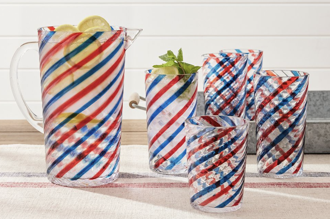 Striped Outdoor Pitcher