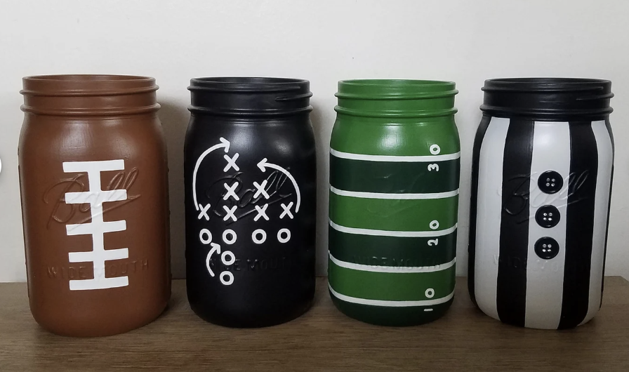 Football Mason Jars