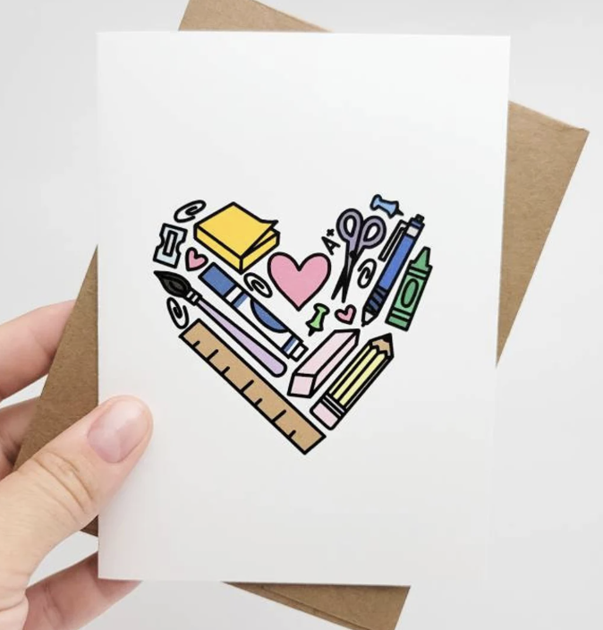 Heart Teacher Card