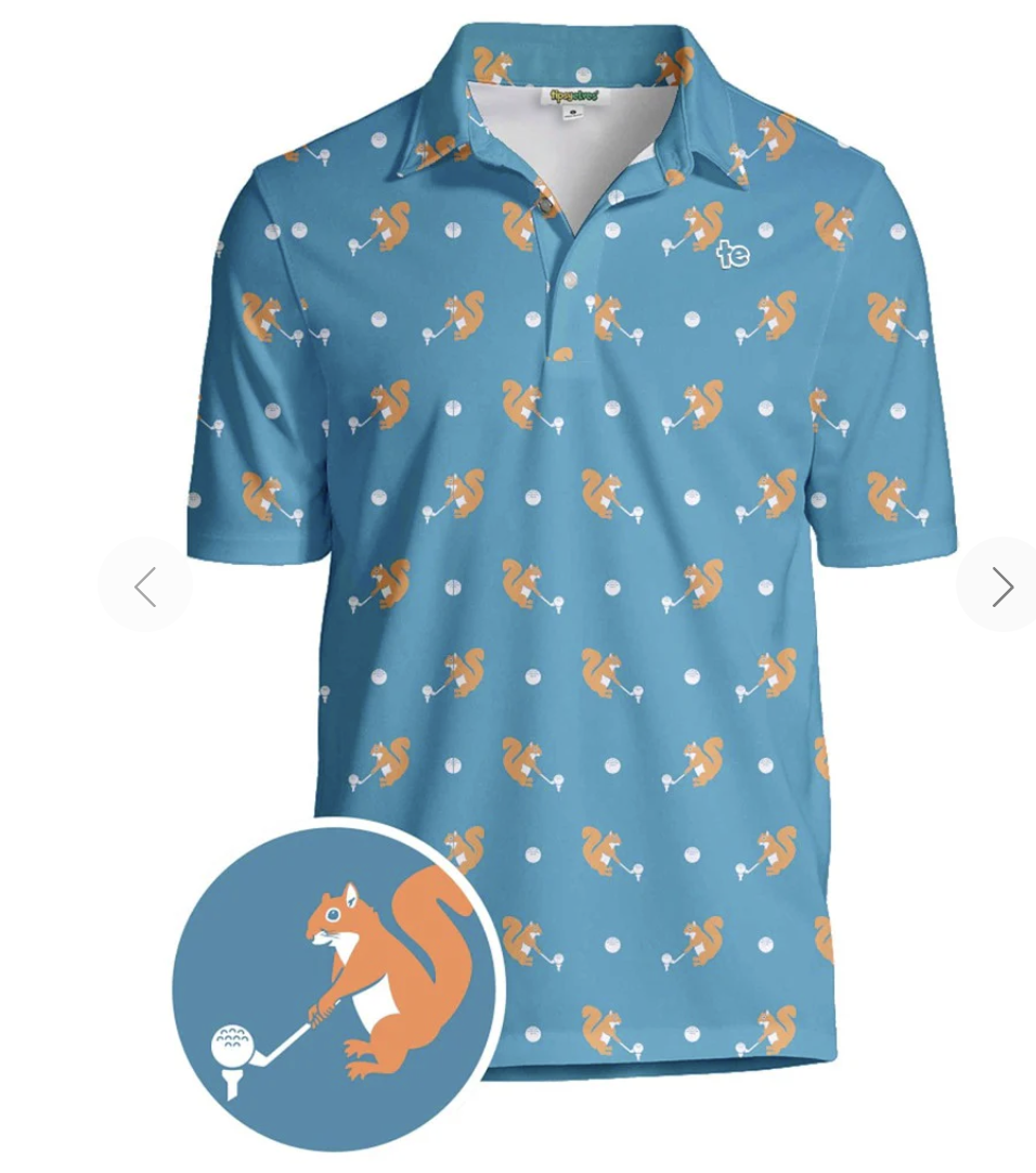 Funny Squirrel Golf Shirt