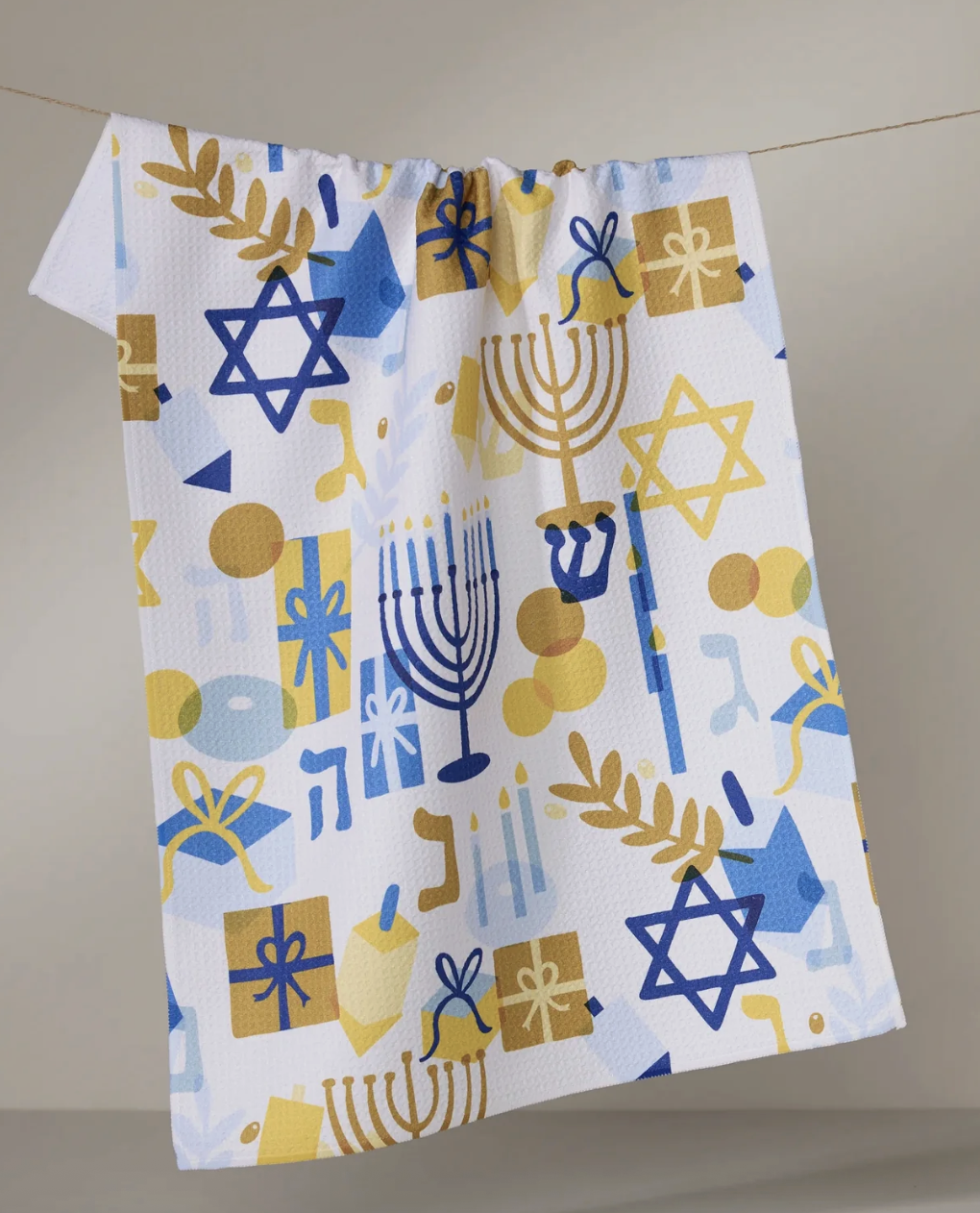 Geometry Hanukkah Kitchen Towel
