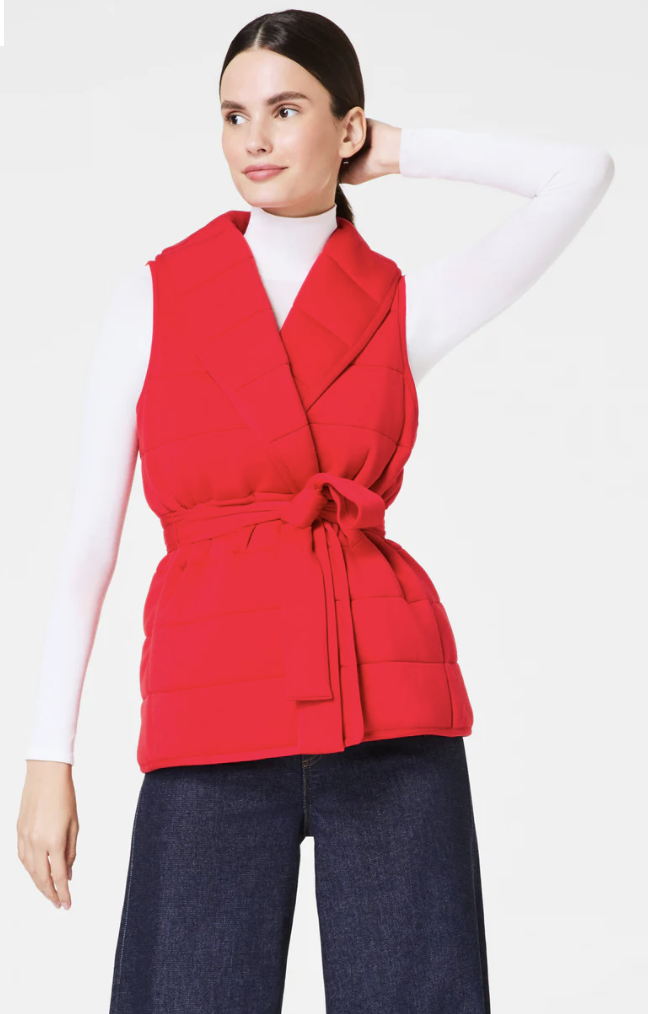Red Spanx Puffer Vest