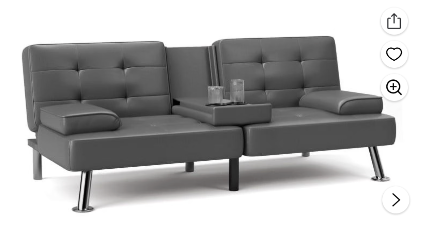 Faux Leather Futon