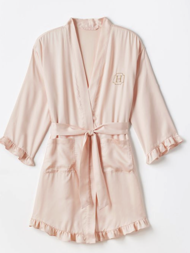 Ruffle Sateen Robe