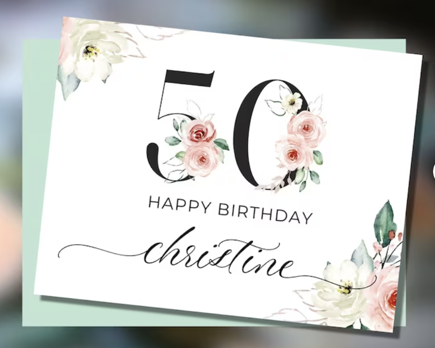 Custom 50th Brithday Card