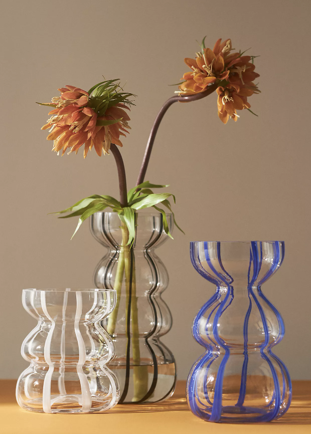 Striped Glass Vase 