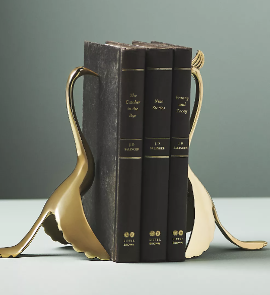 Gold Crane Bookends