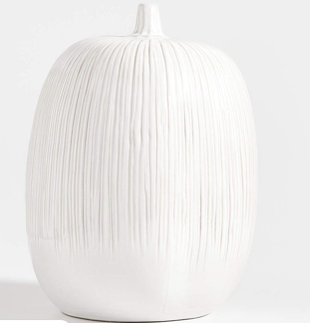 Crate &amp; Barrel Large Ceramic Pumpkin