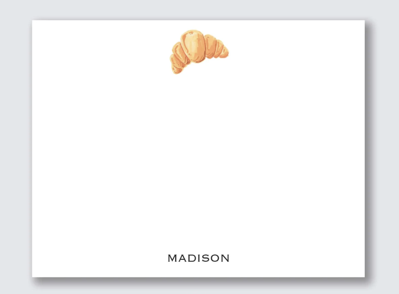 Personalized Croissant Notecards