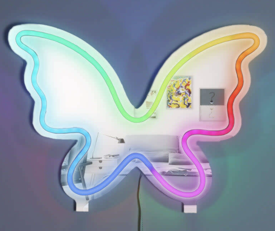 Neon Butterfly Mirror