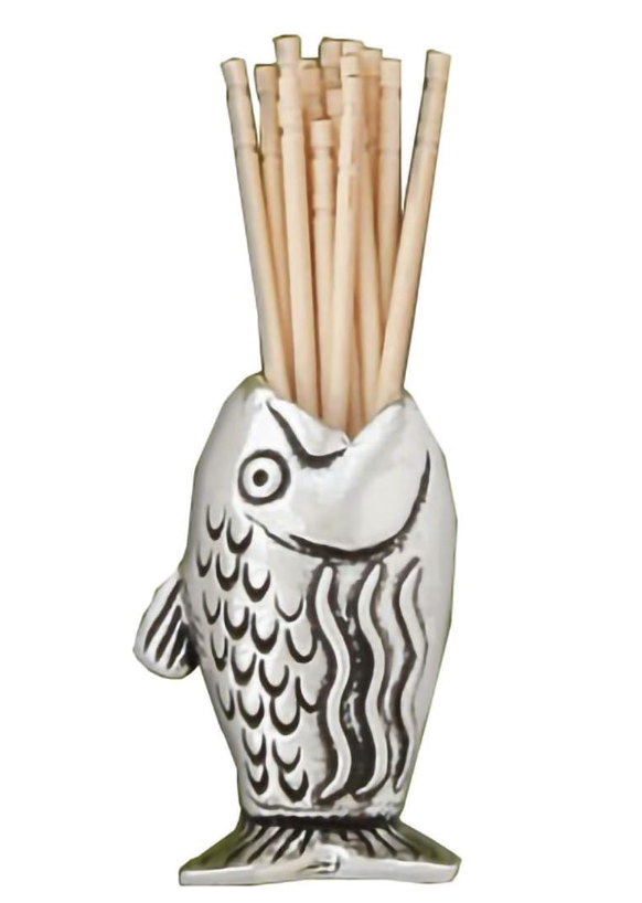 Pewter Fish Toothpick Holder