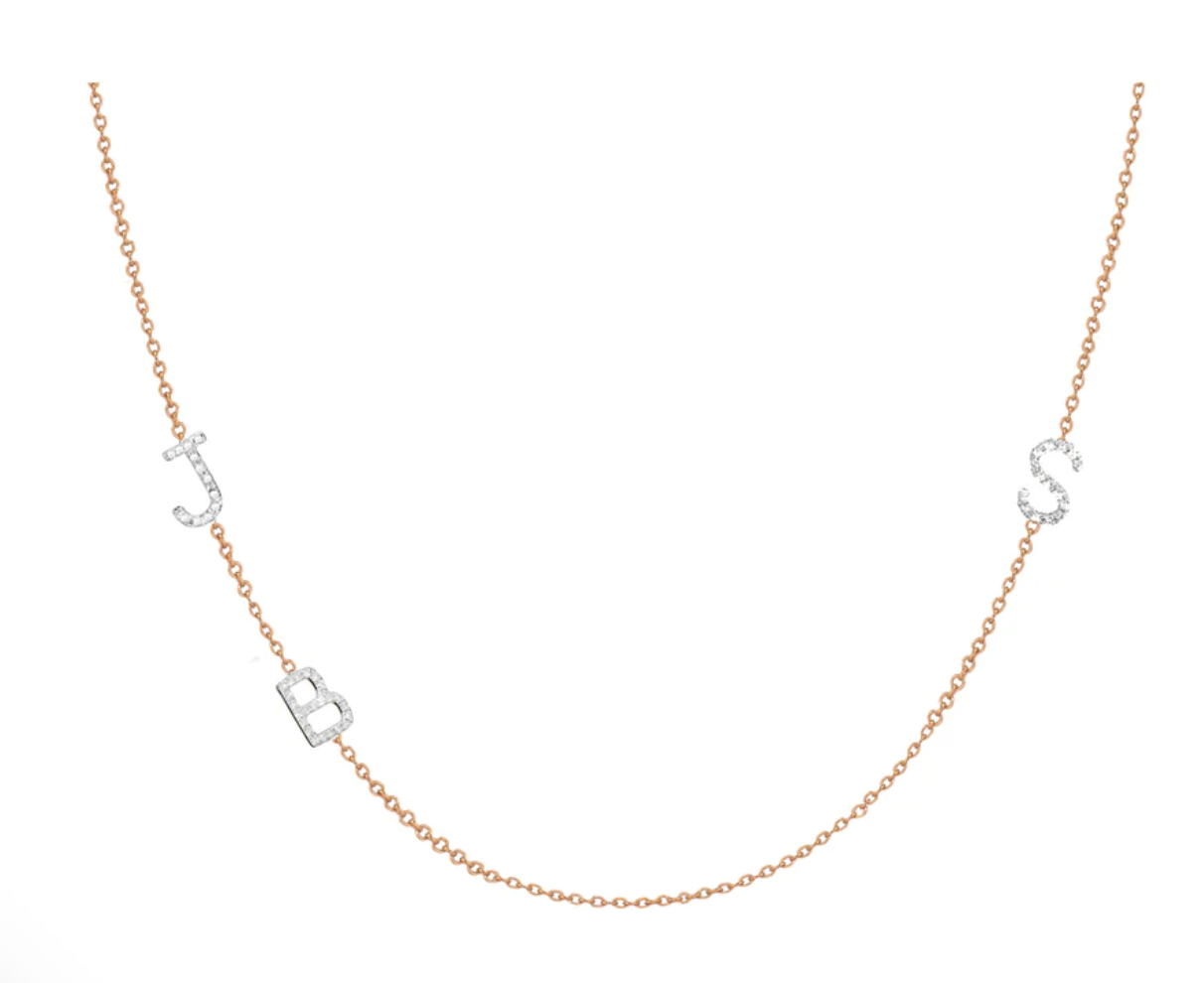 Diamond and Gold Initial Necklace