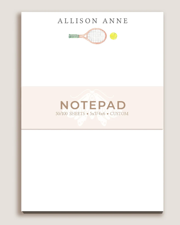 Personalized Tennis Notepad