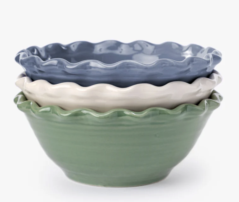 Scalloped Stoneware Bowls