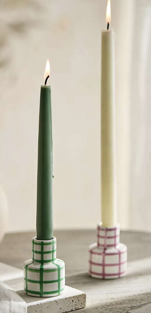 Checkered Candle Holders