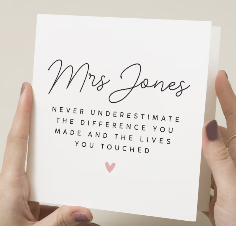Personalized thank you card
