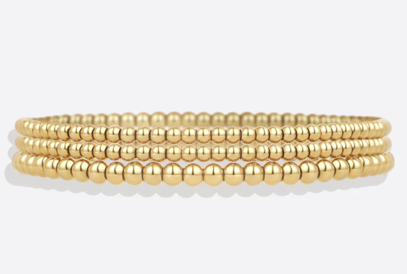 Stackable Gold Bead Bracelets