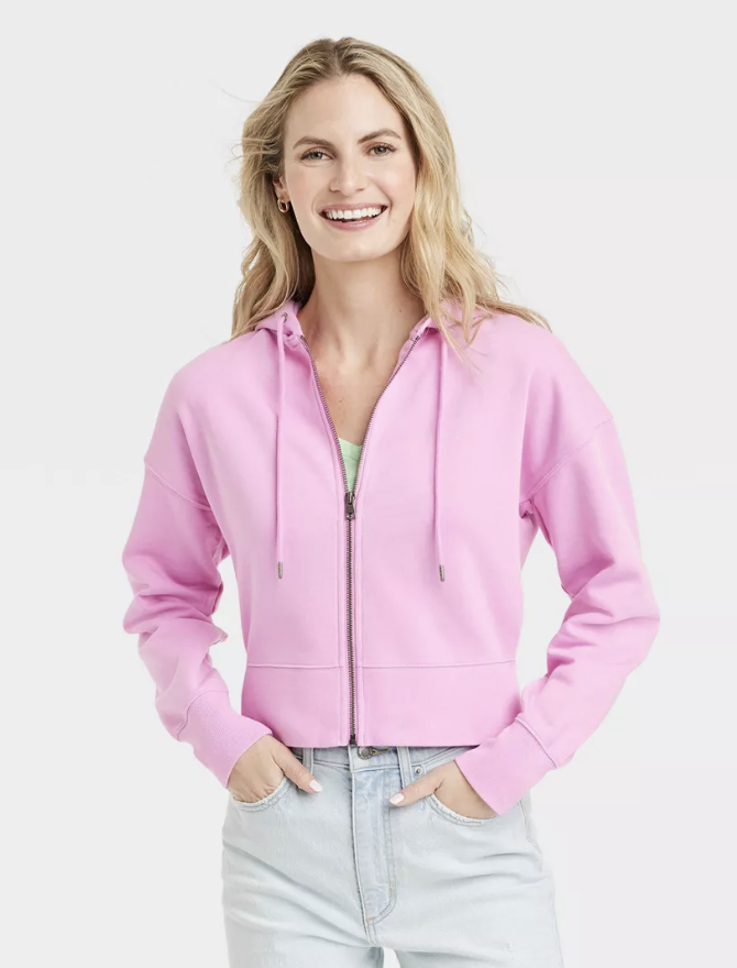 Target Cropped Zip Up Sweatshirt