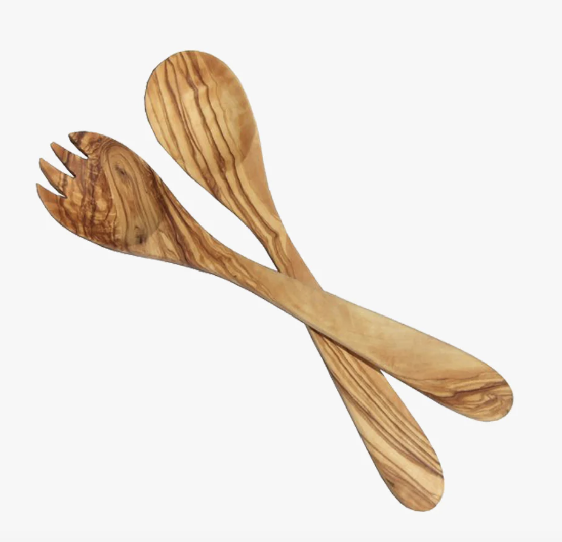 Olive Wood Salad Servers