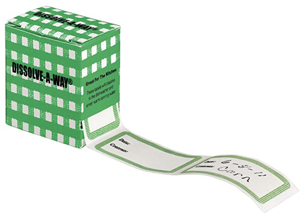 Dissolve Away Kitchen Labels