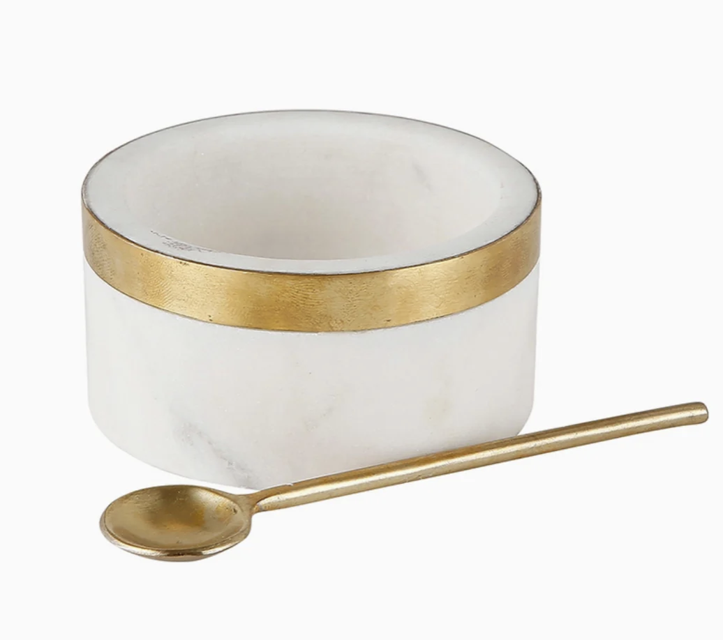 Marble Salt Cellar and Spoon