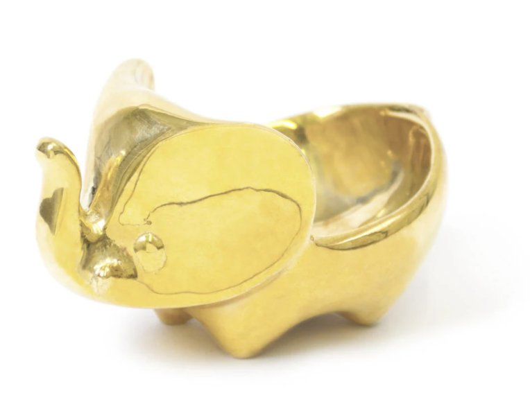 Brass Elephant Dish