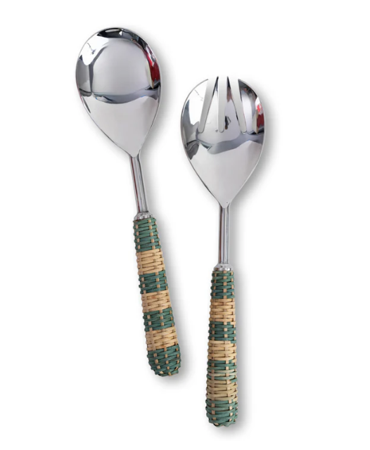 Furbish Rattan Salad Servers