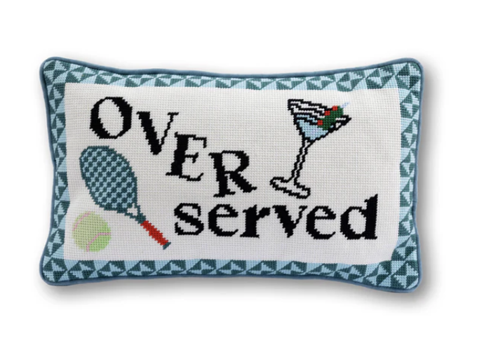 Overserved Needlepoint Pillow