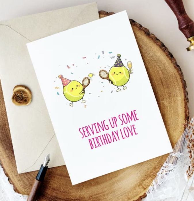 Tennis Birthday Card