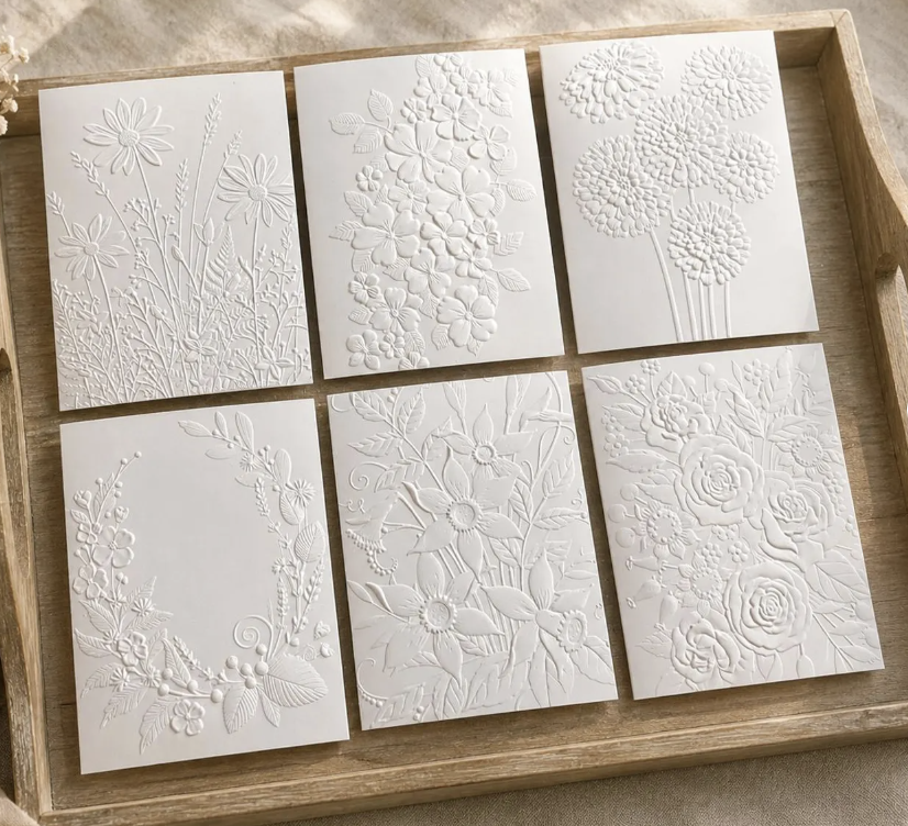 Embossed Floral Card Set