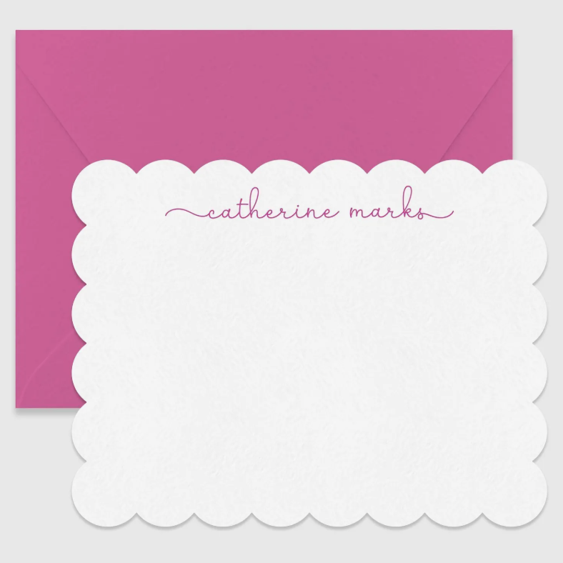 Personalized Scallop Notecards