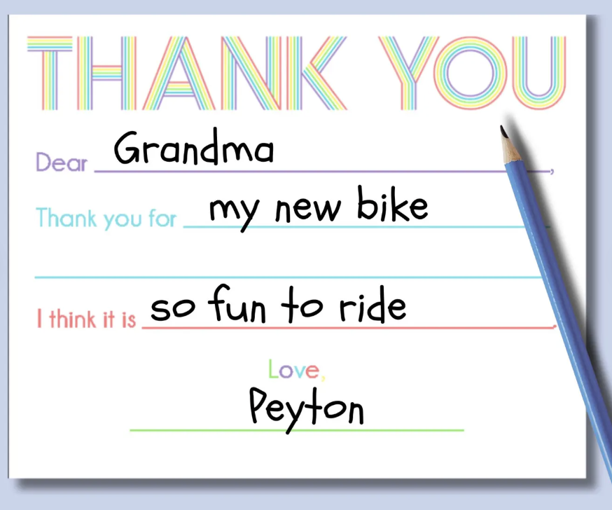 Kid's Thank you notes