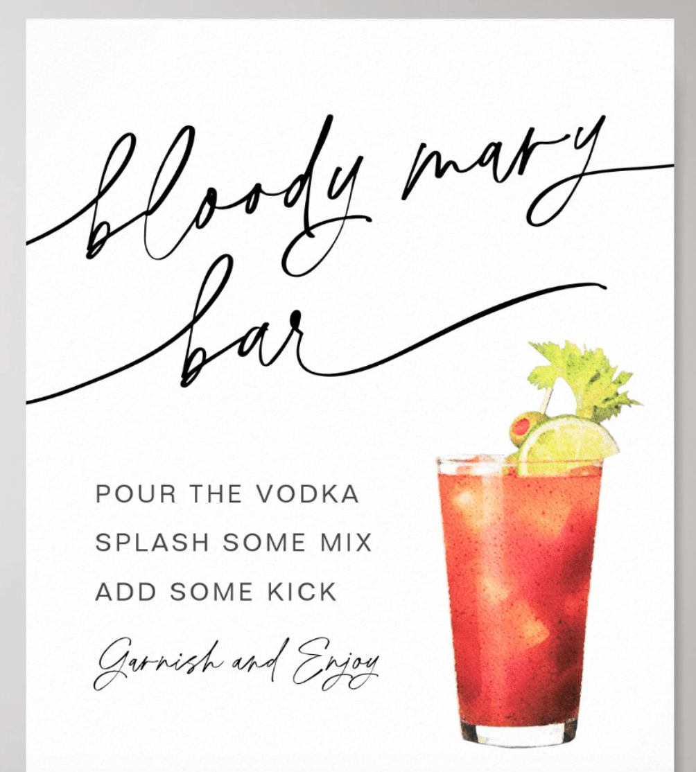 Bloody Mary Bar Sign