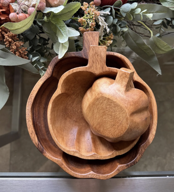 Wood Pumpkin Bowls