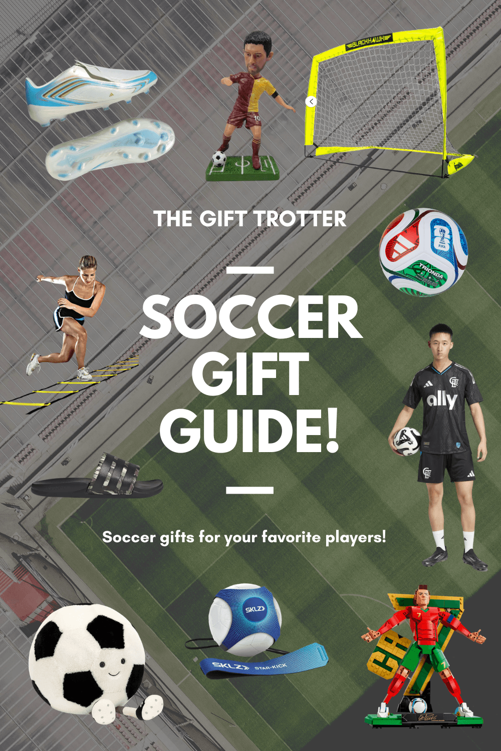 soccer gift guide for all your favorite players. includes soccer equipment, soccer training gifts and soccer clothes and cleats