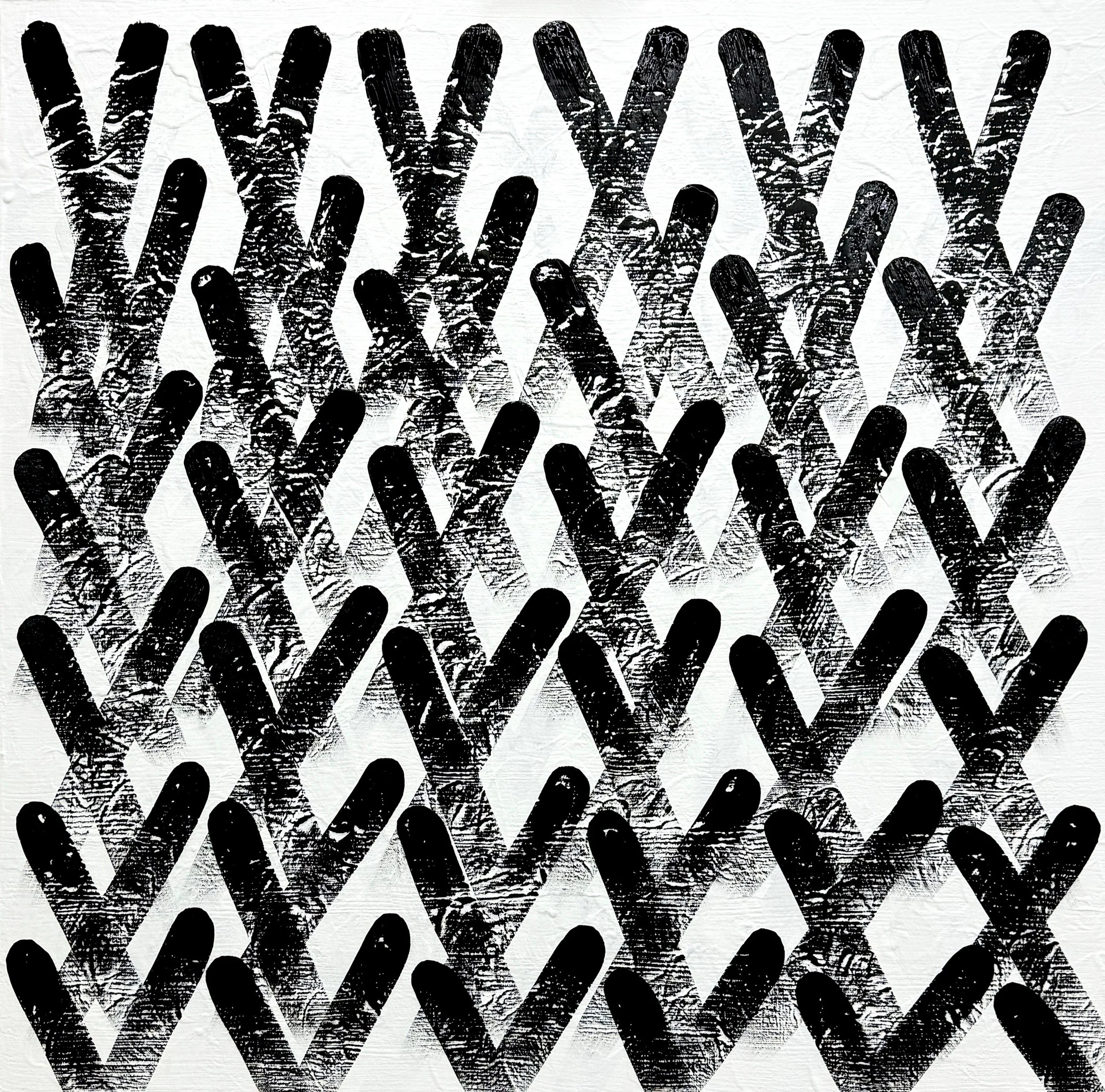 Contemplation#23, 91.0x91.0cm, acrylic on canvas, 2025