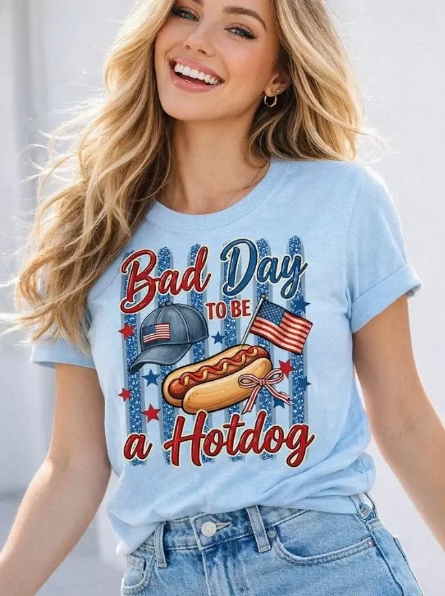 Bad Day To Be A Hotdog T-Shirt, Patriotic Graphic Tee (Copy)