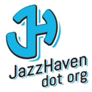 Logo for JazzHaven.org featuring a stylized blue J and H