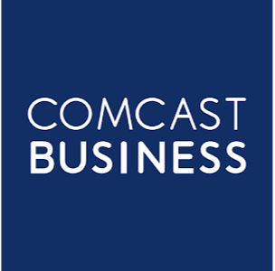 Comcast Business logo on a dark blue background