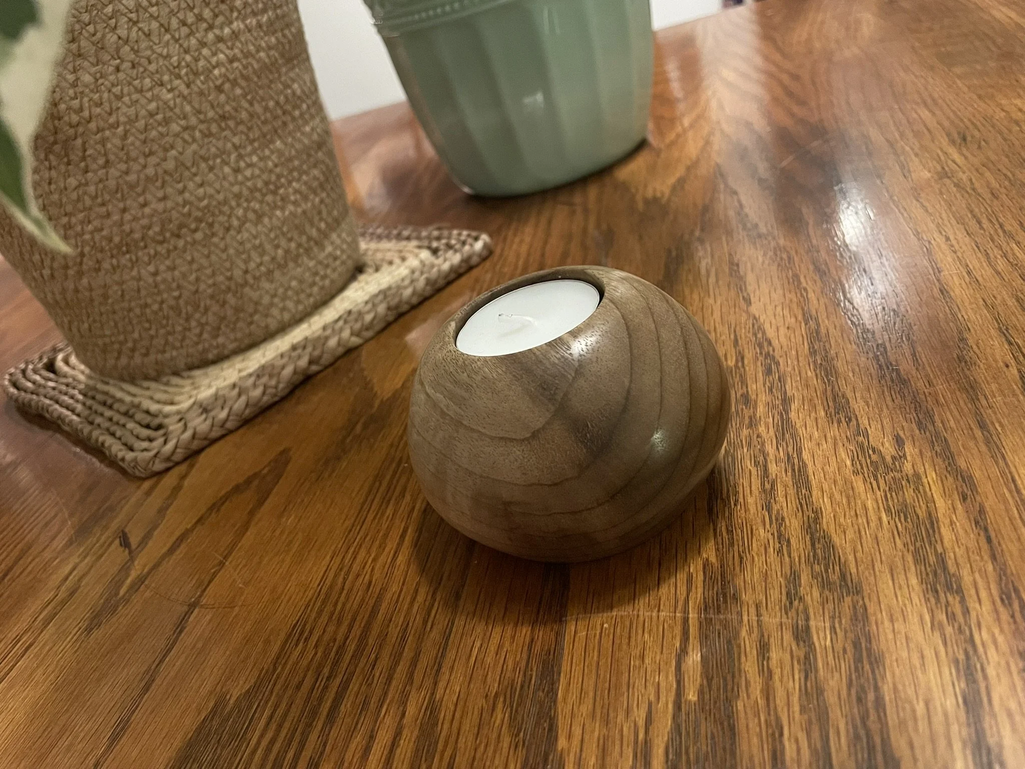 Hand-Turned Pacific Northwest Myrtle Wood Tea Light Holder