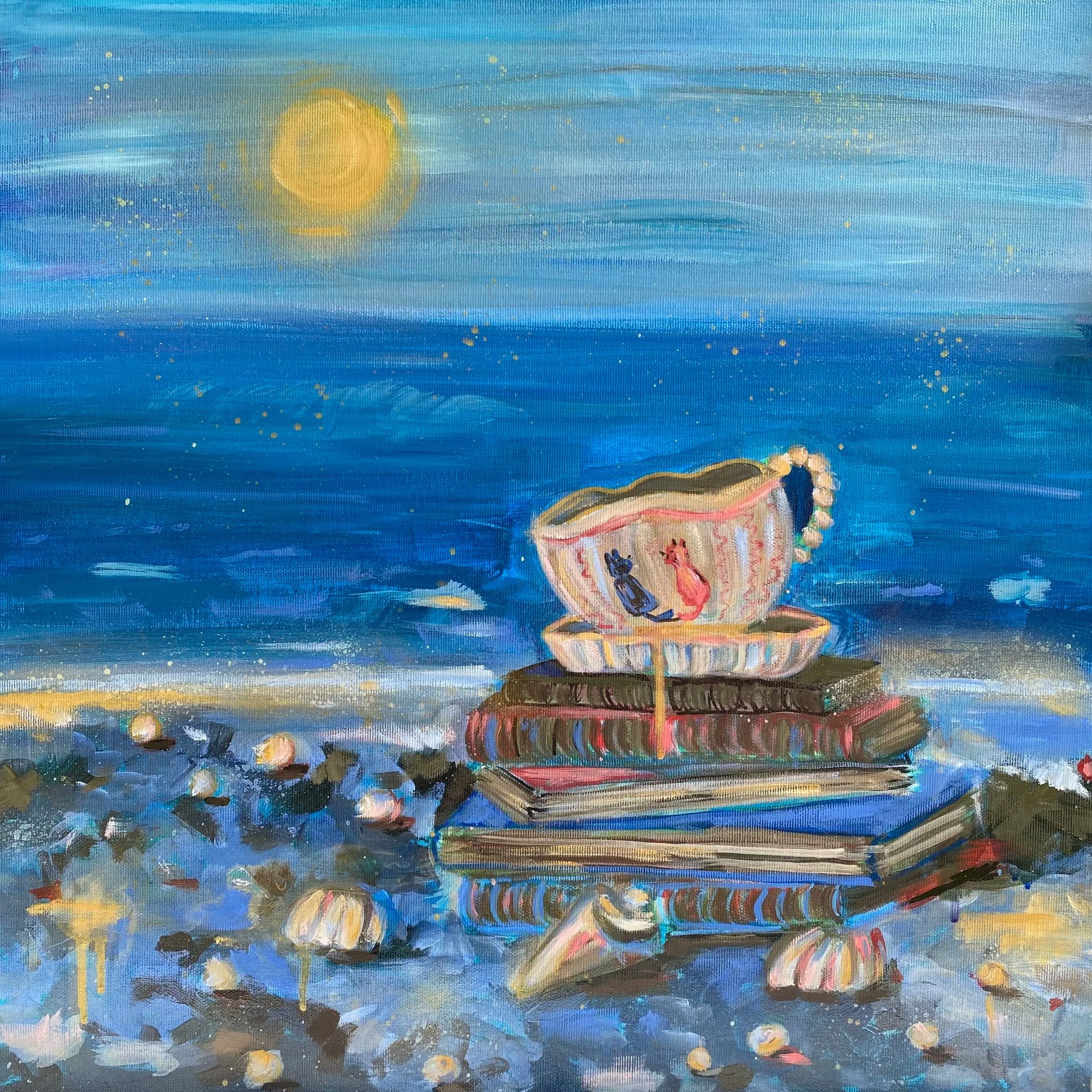 Mixed-Media Leinwandbild mit Ölfinish 'Memories of Romance'